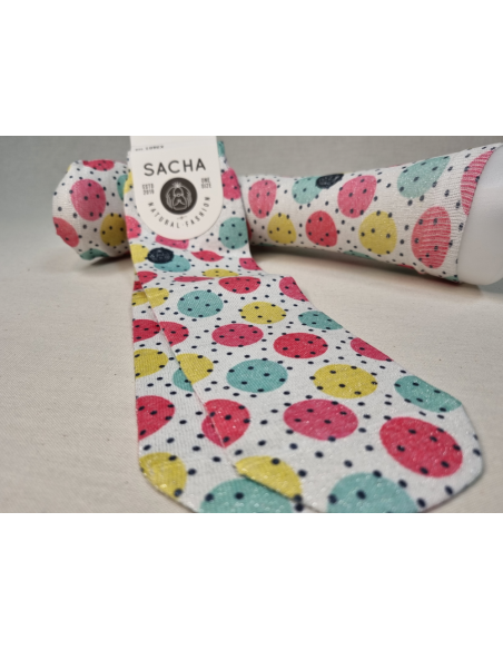 CALCETINES DE MUJER INFORMALES DE LUREX CON TOPOS