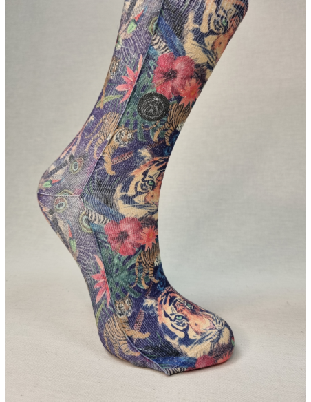 CALCETINES DE MUJER UNICOS DE TIGRE CON LUREX