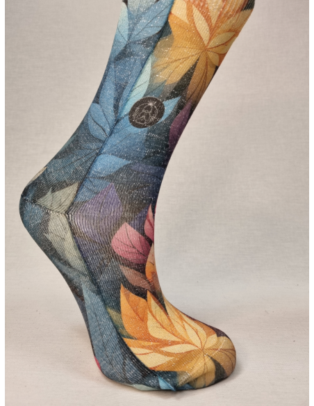CALCETINES DE MUJER IDEALES EN LUREX CON HOJAS