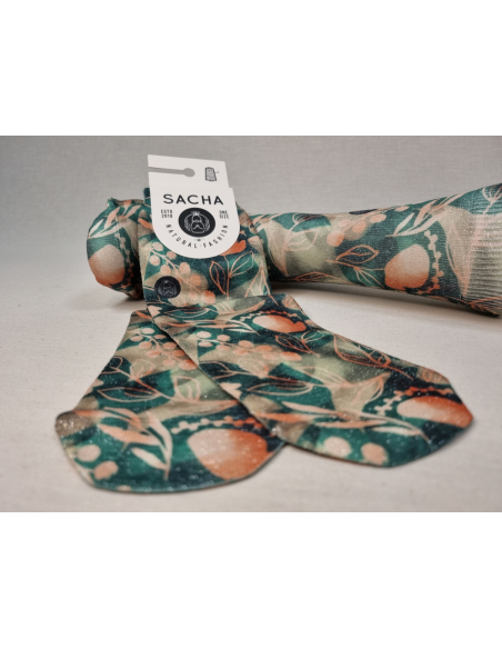 CALCETINES DE MUJER DIVERTIDOS DE FLORES CON LUREX