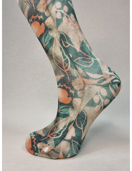 CALCETINES DE MUJER DIVERTIDOS DE FLORES CON LUREX