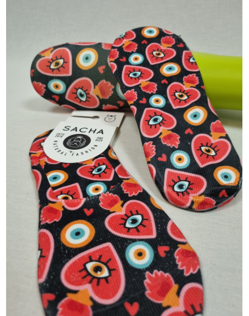 CALCETINES PINKIES DE MUJER CORAZON CON OJO