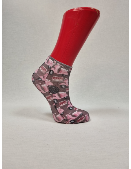CALCETINES ALEGRES DE MUJER TOBILLEROS CON VESPAS ROSAS