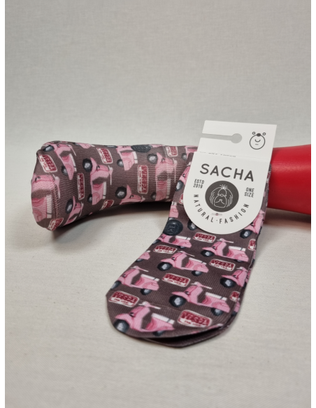 CALCETINES ALEGRES DE MUJER TOBILLEROS CON VESPAS ROSAS