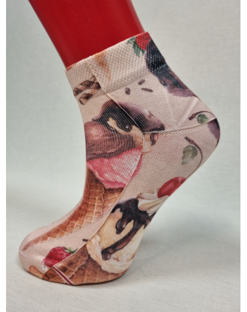 CALCETINES ORIGINALES TOBILLEROS DE MUJER CON HELADOS