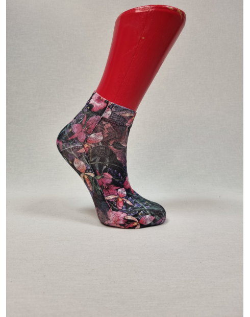 CALCETINES MOLONES TOBILLEROS DE MJUJER CON CALAVERA Y ROSAS