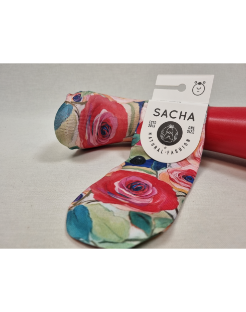 CALCETINES UNICOS TOBILLEROS DE MUJER CON FLORES