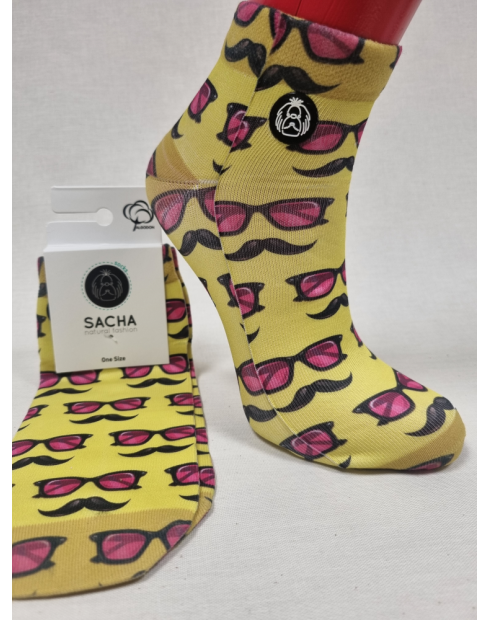 CALCETINES SNEAKER BIGOTE Y GAFAS