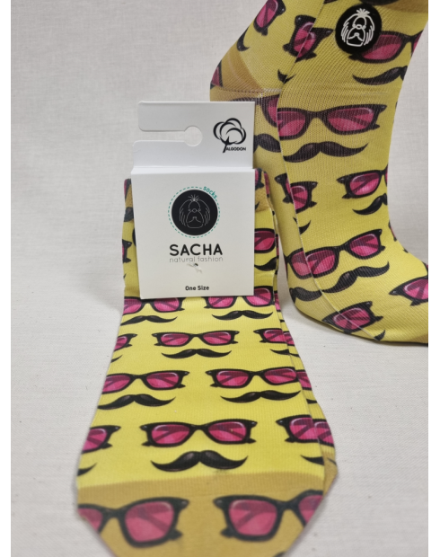 CALCETINES SNEAKER BIGOTE Y GAFAS