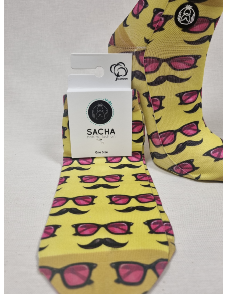 CALCETINES SNEAKER BIGOTE Y GAFAS