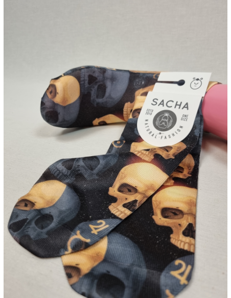 CALCETINES DIFERENTES TOBILLEROS DE HOMBRE CON CALAVERA DE ORO