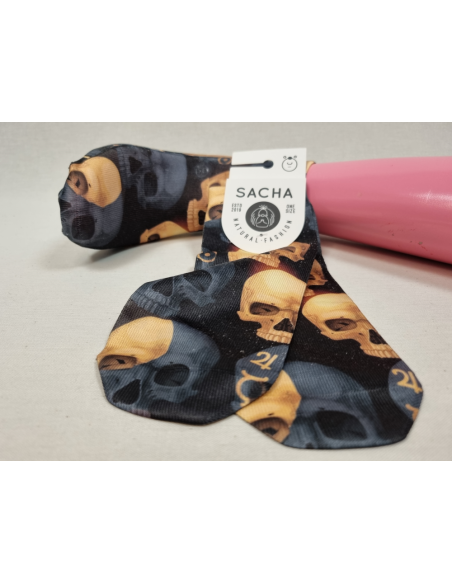 CALCETINES DIFERENTES TOBILLEROS DE HOMBRE CON CALAVERA DE ORO