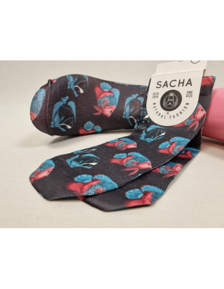 CALCETINES GRACIOSOS TOBILLEROS DE HOMBRE CON PECES COLORES