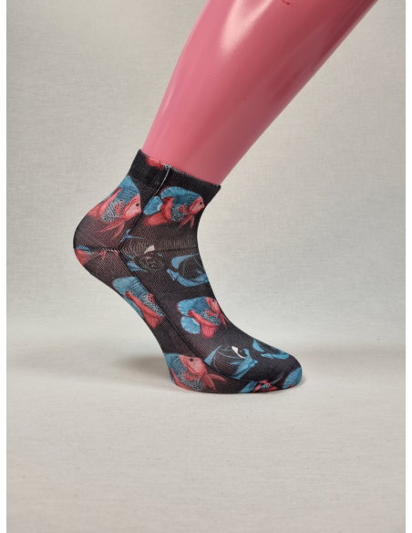 CALCETINES GRACIOSOS TOBILLEROS DE HOMBRE CON PECES COLORES