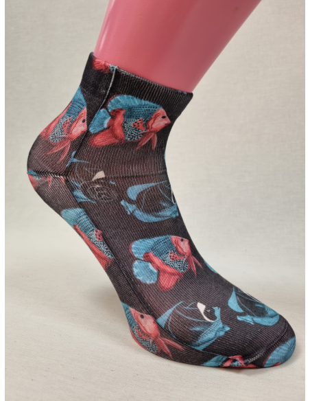 CALCETINES GRACIOSOS TOBILLEROS DE HOMBRE CON PECES COLORES