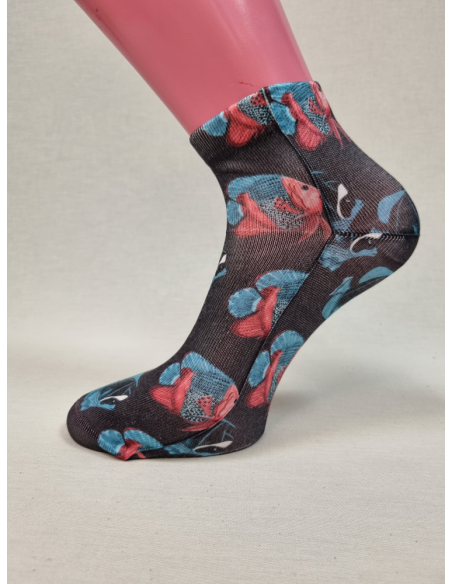 CALCETINES GRACIOSOS TOBILLEROS DE HOMBRE CON PECES COLORES