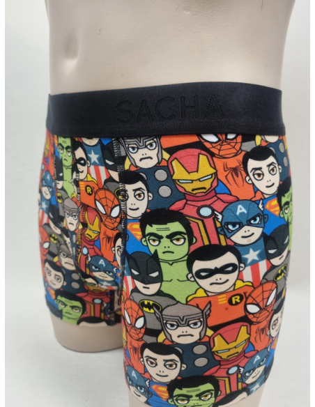 BOXER DIVERTIDO DE HOMBRE CON SUPER HEROES
