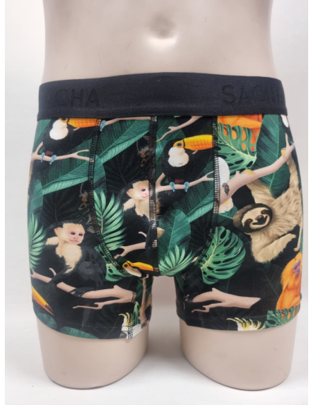 BOXER DIVERTIDO DE HOMBRE ANIMALES EN LA SELVA