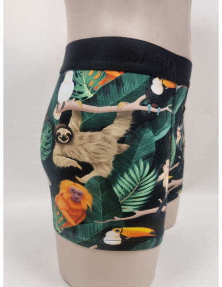 BOXER DIVERTIDO DE HOMBRE ANIMALES EN LA SELVA