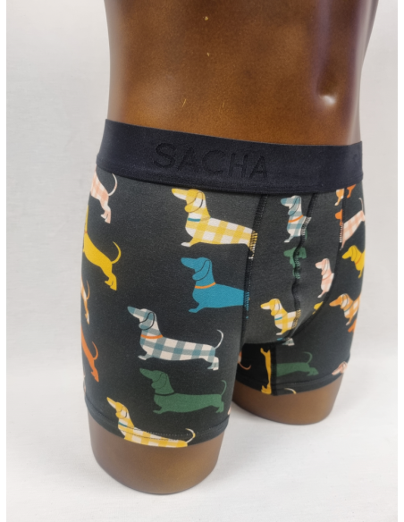BOXER ORIGINAL DE HOMBRE CON PERRO SALCHICA