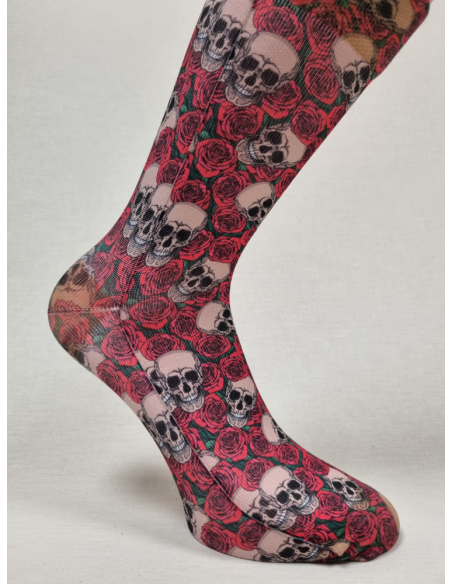 CALCETINES INFORMALES DE HOMBRE CON CALAVERAS Y ROSAS