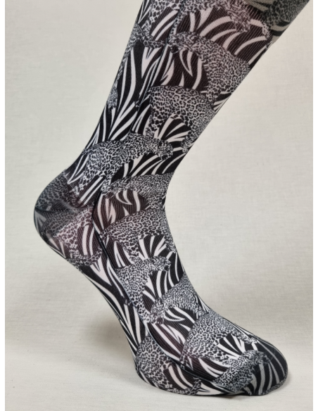 CALCETINES MOLONES DE HOMBRE CON PANTERA EN BLANCO Y NEGRO