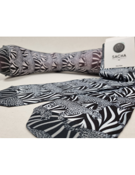 CALCETINES MOLONES DE HOMBRE CON PANTERA EN BLANCO Y NEGRO