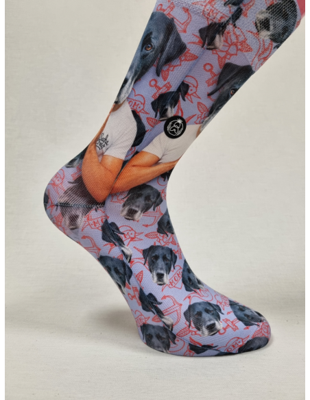 CALCETINES MOLONES DE HOMBRE DIBUJO HOMBRE PERRO