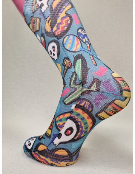 CALCETINES DIVERTIDOS CALAVERAS Y TEQUILA DE HOMBRE