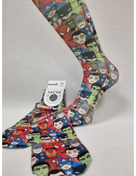 CALCETINES ORIGINALES DE HOMBRE DISEÑO SÚPER HEROES