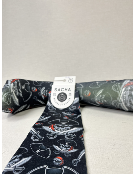 CALCETINES ORIGINALES DE HOMBRE PIRATA ROJO/NEGRO