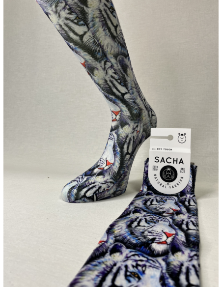 CALCETINES ESTILOSOS DE HOMBRE TIGRE DE BENGALA