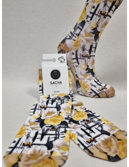 CALCETINES INFORMALES DE MUJER CON ABEJAS EN FLOR