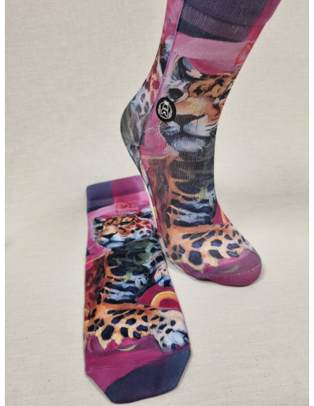 CALCETINES ORIGINALES DE MUJER CON DIBUJO DE LEOPARDO