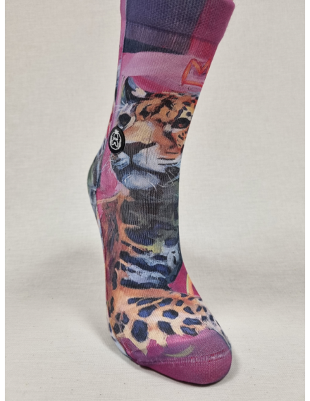 CALCETINES ORIGINALES DE MUJER CON DIBUJO DE LEOPARDO