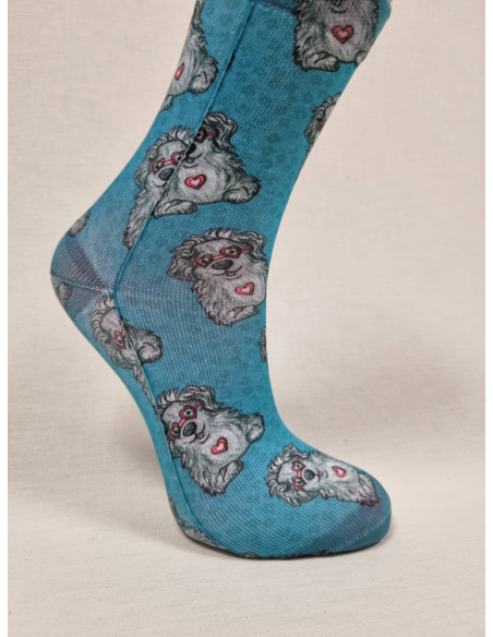 CALCETINES DIVERTIDOS DE MUJER DE MASCOTA ENAMORADA