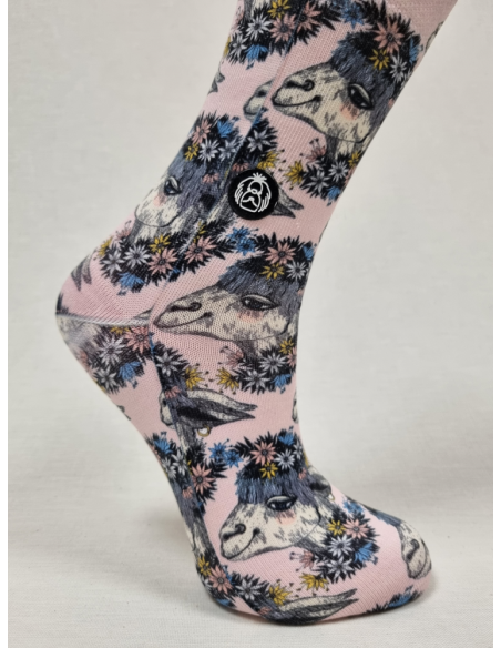 CALCETINES MOLONES DE MUJER CON SIMPÁTICO DIBUJO DE LAMA