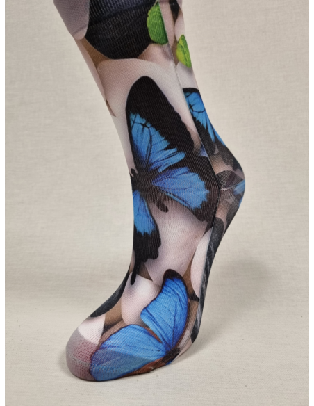 CALCETINES DIVERTIDOS DE MUJER DE MARIPOSAS AZULES