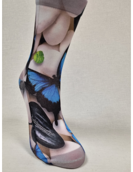 CALCETINES DIVERTIDOS DE MUJER DE MARIPOSAS AZULES