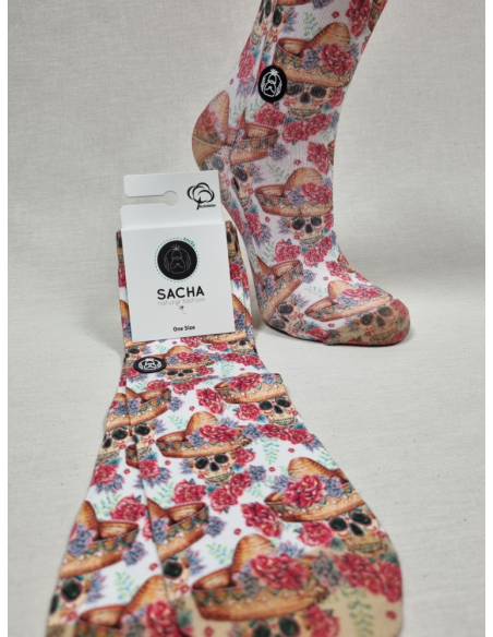 CALCETINES MOLONES DE MUJER CON CALAVERAS CATRINAS