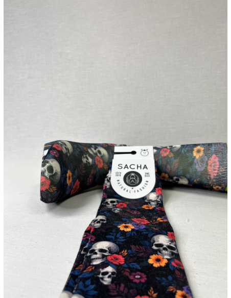 CALCETIN INFORMAL DE MUJER CALAVERAS Y ROSAS