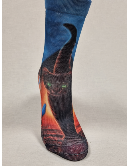 CALCETINES INFORMALES DE MUJER CON ORIGINAL DIBUJO DE UN GATO