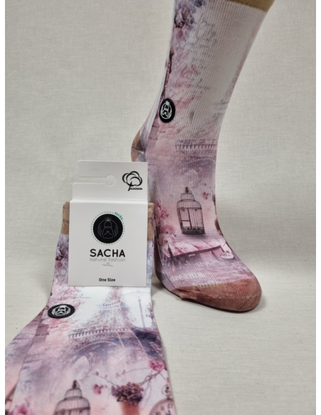 CALCETINES CONFORTABLES DE MUJER CON DIBUJO DE PARIS