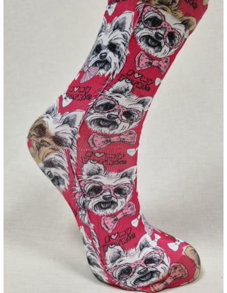 CALCETINES DIVERTIDOS DE MUJER CON CARA DE YORKSHIRE