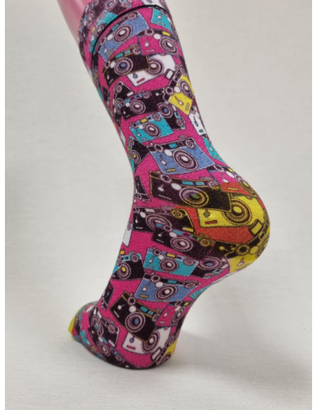 CALCETINES SIMPATICOS DE HOMBRE EN BAMBU CON MAQUINAS DE FOTOS