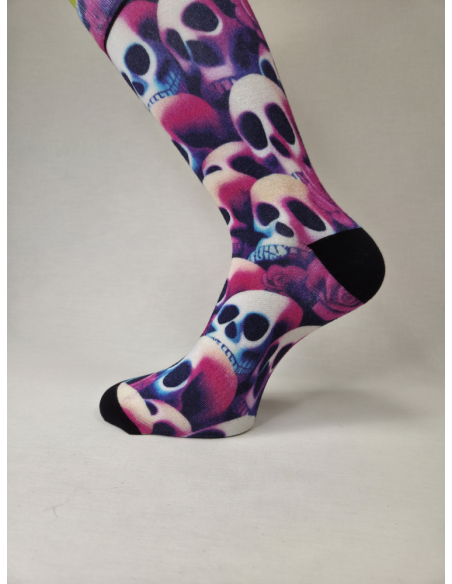 CALCETINES CHULOS DE HOMBRE BAMBU CON CRANEOS MULTI COLOR