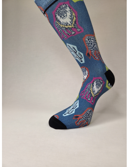 CALCETINES IDEALES DE HOMBRE BAMBU CON DISEÑO SELVA.