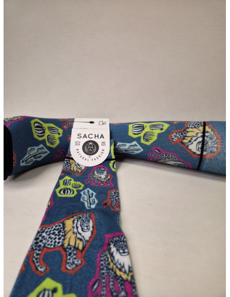 CALCETINES IDEALES DE HOMBRE BAMBU CON DISEÑO SELVA.