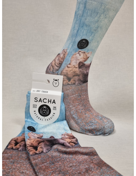 CALCETINES ORIGINALES DE MUJER CON GATOS