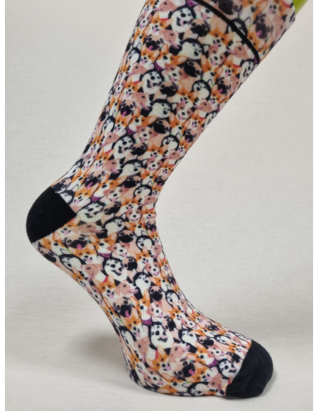 CALCETINES MOLONES DE HOMBRE EN BAMBU CON PERROS